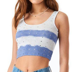LF tie dye rhinestone crop top